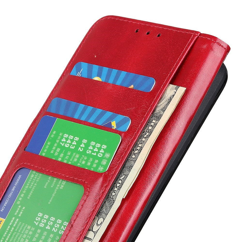 For Xiaomi Redmi Note 15 Pro 5G (Global) Case Crazy Horse Texture PU Leather Phone Stand Cover - Red