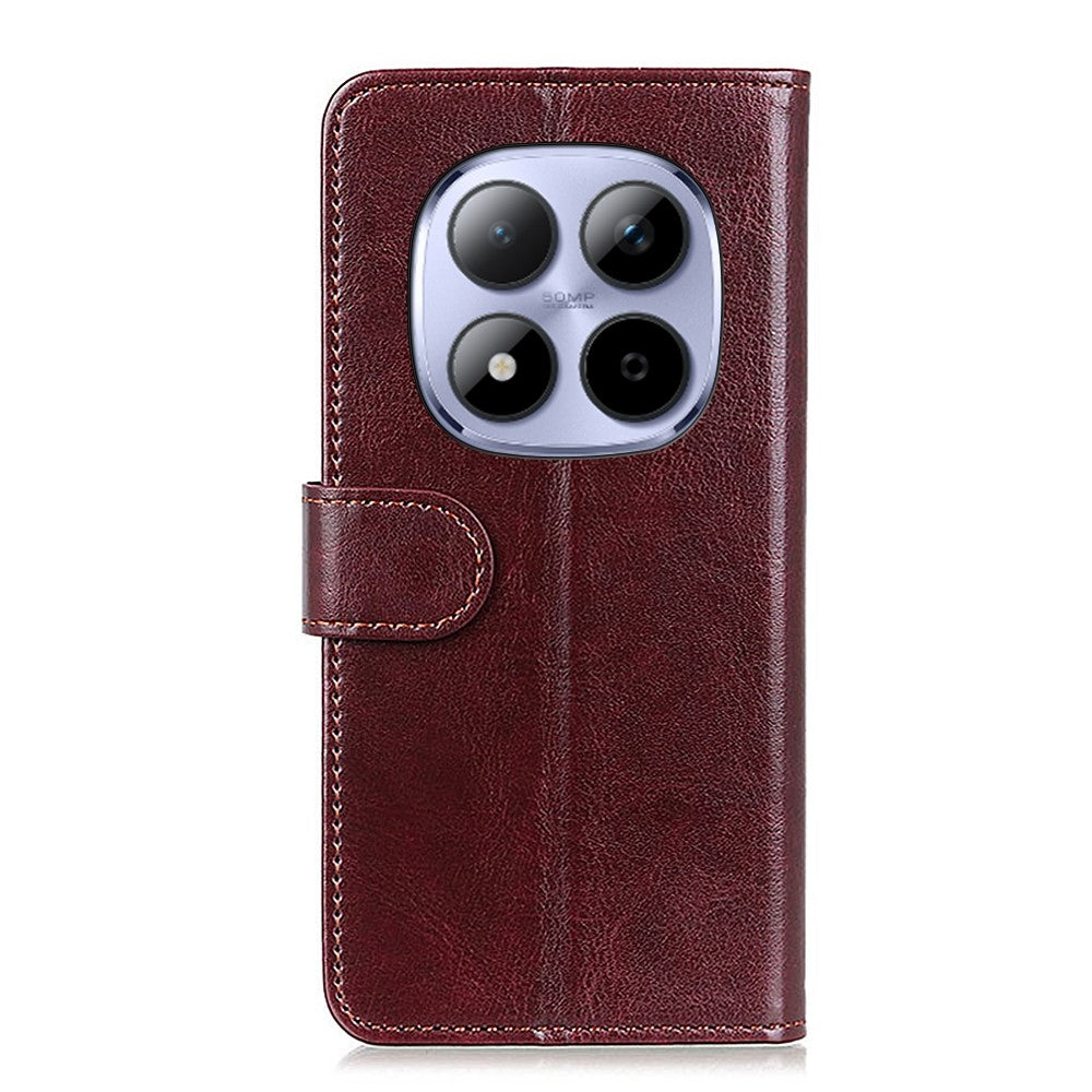 For Xiaomi Redmi Note 15 Pro 5G (Global) Case Crazy Horse Texture PU Leather Phone Stand Cover - Brown