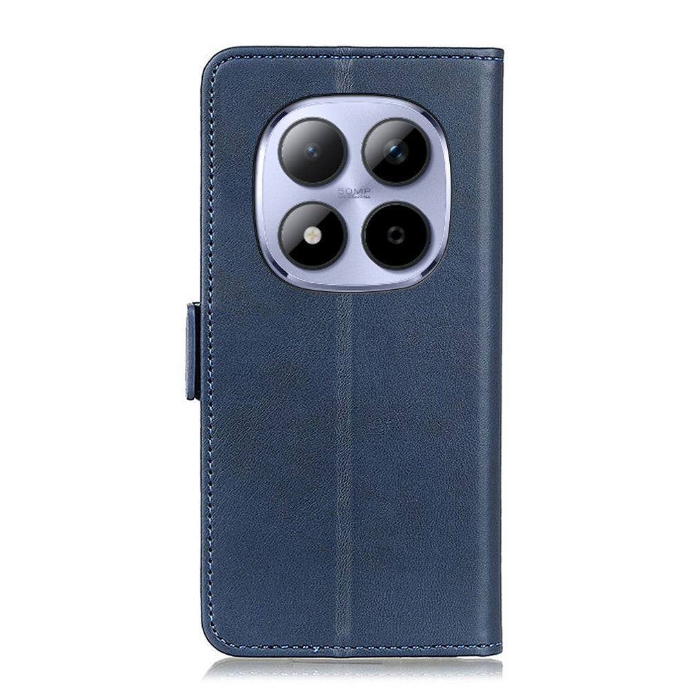 For Xiaomi Redmi Note 15 Pro 5G (Global) Case Stand Cowhide Texture PU Leather Phone Cover - Blue