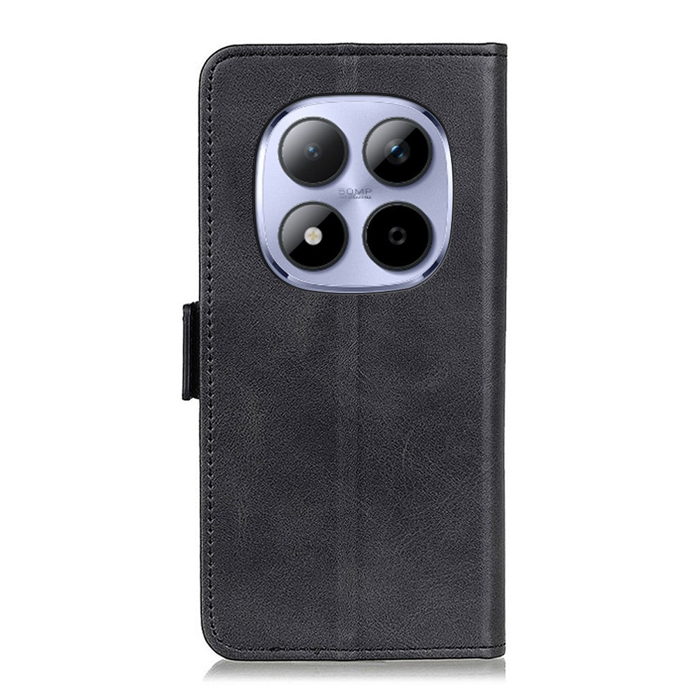 For Xiaomi Redmi Note 15 Pro 5G (Global) Case Stand Cowhide Texture PU Leather Phone Cover - Black