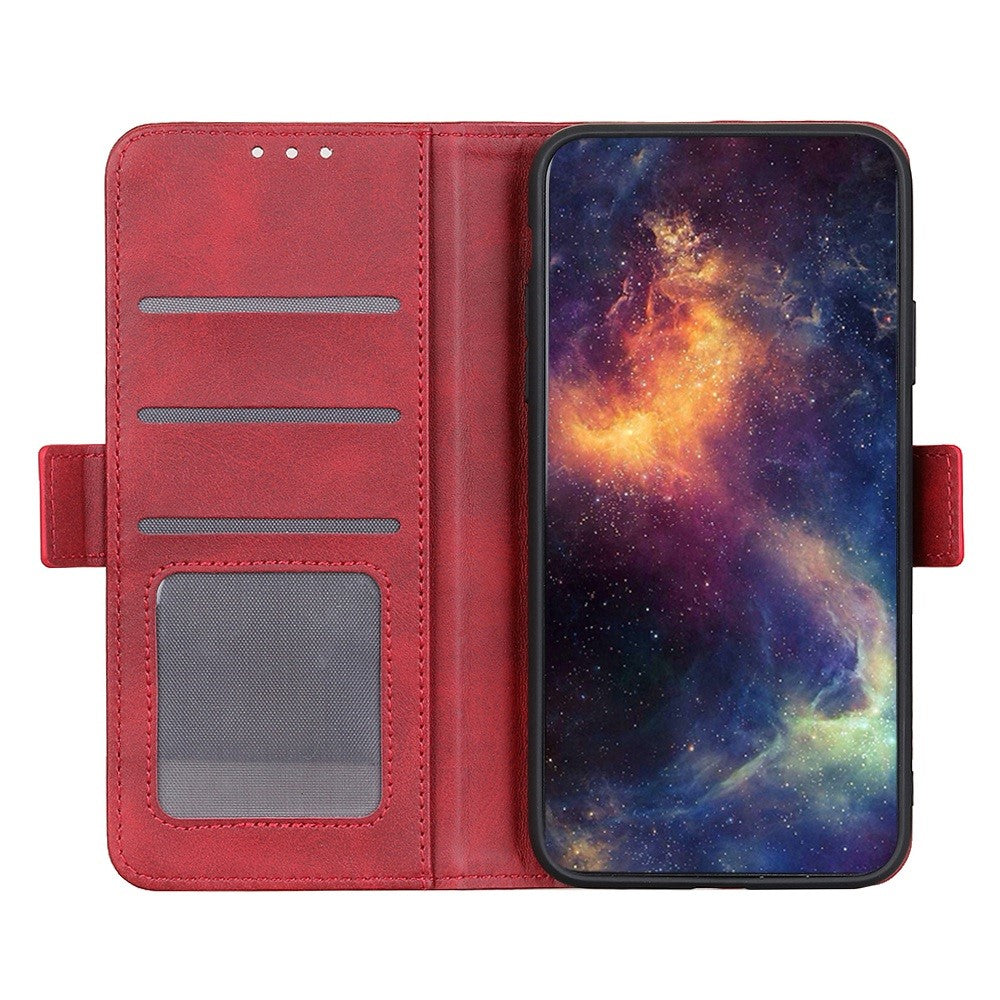 For Xiaomi Redmi Note 15 Pro 5G (Global) Case Stand Cowhide Texture PU Leather Phone Cover - Red