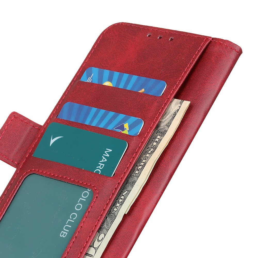 For Xiaomi Redmi Note 15 Pro 5G (Global) Case Stand Cowhide Texture PU Leather Phone Cover - Red