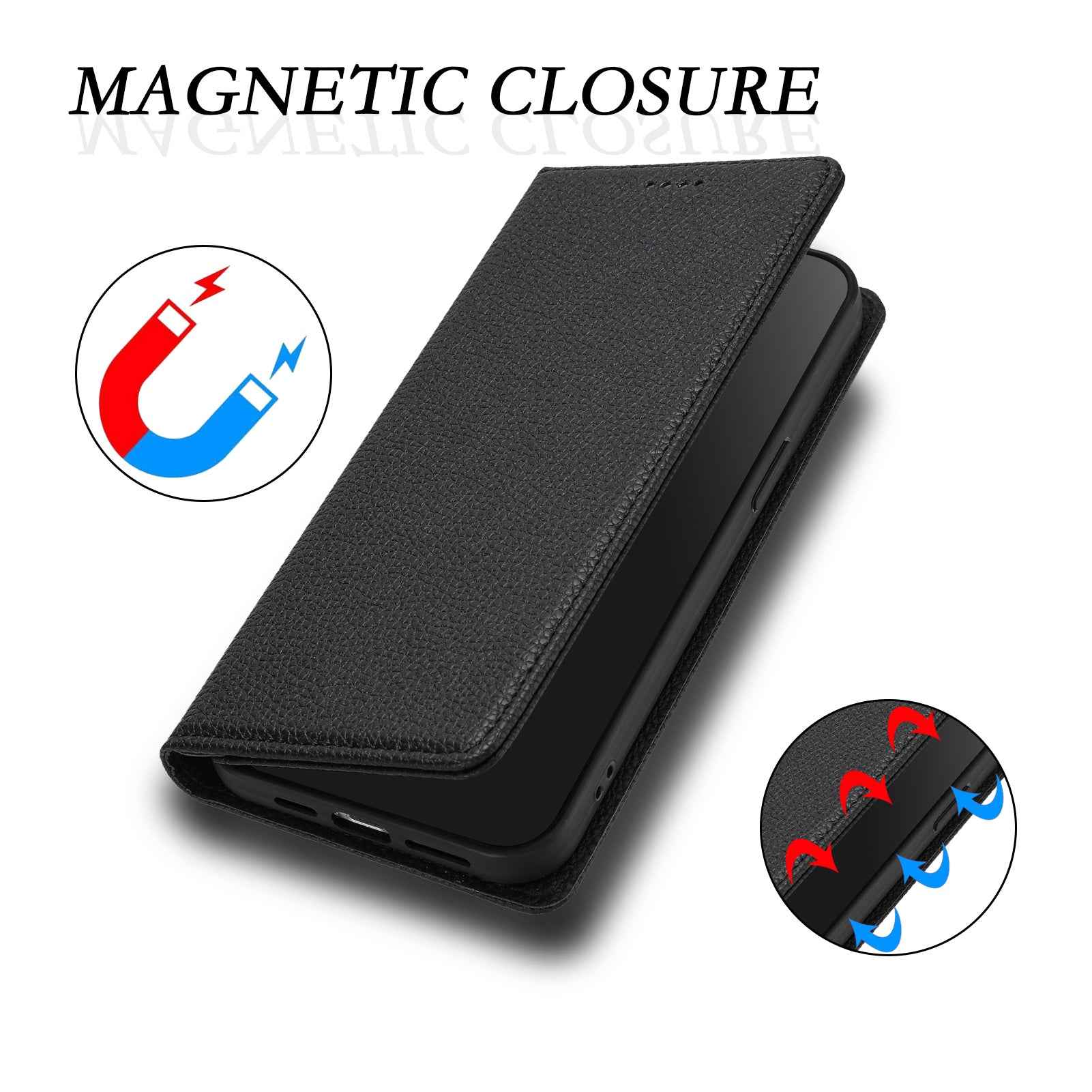 For Xiaomi 17 Pro Wallet Case RFID Blocking Litchi Texture Leather Mobile Cover - Black