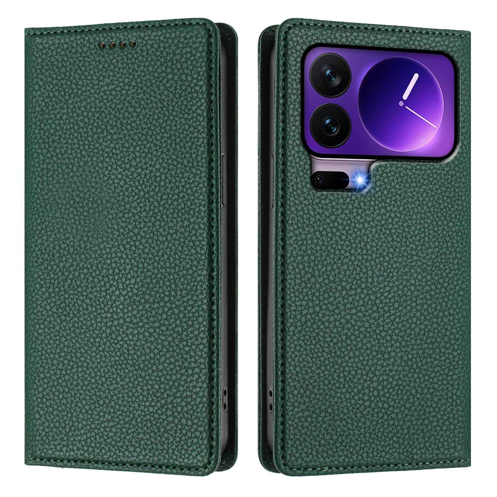 For Xiaomi 17 Pro Wallet Case RFID Blocking Litchi Texture Leather Mobile Cover - Dark Green