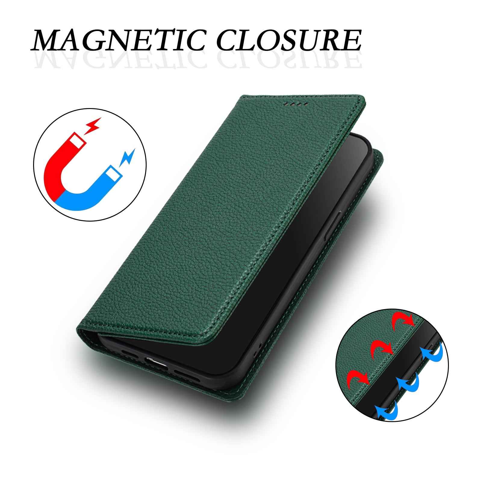 For Xiaomi 17 Pro Wallet Case RFID Blocking Litchi Texture Leather Mobile Cover - Dark Green