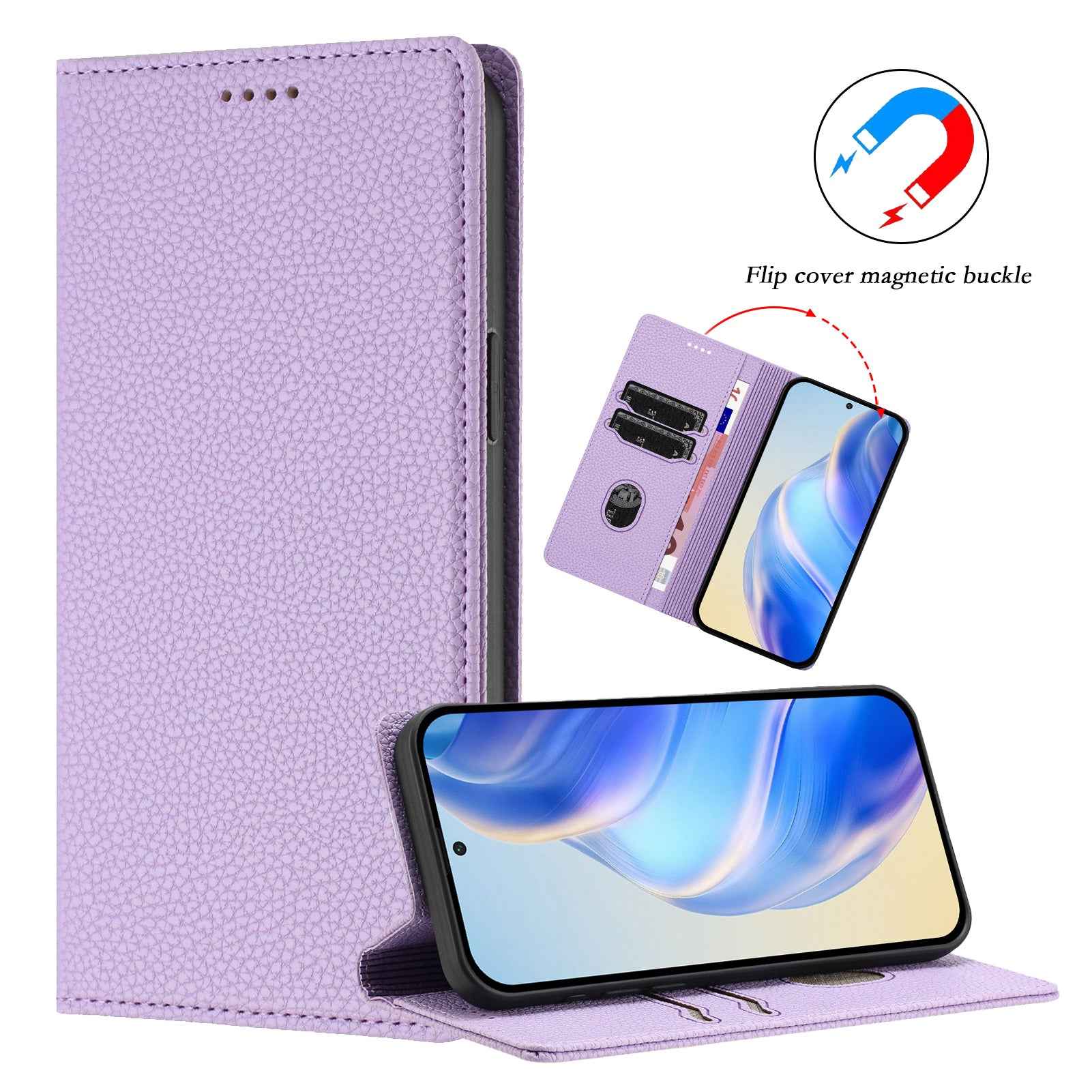 For Xiaomi 17 Pro Wallet Case RFID Blocking Litchi Texture Leather Mobile Cover - Light Purple