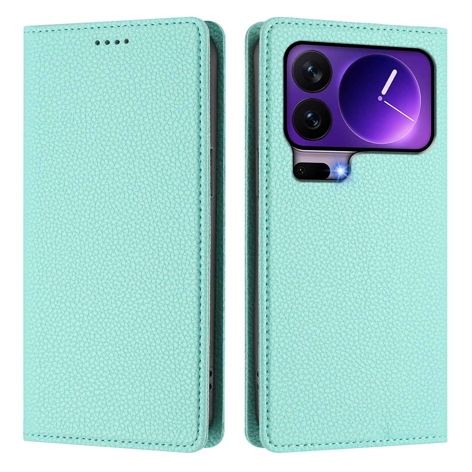 For Xiaomi 17 Pro Wallet Case RFID Blocking Litchi Texture Leather Mobile Cover - Mint Green