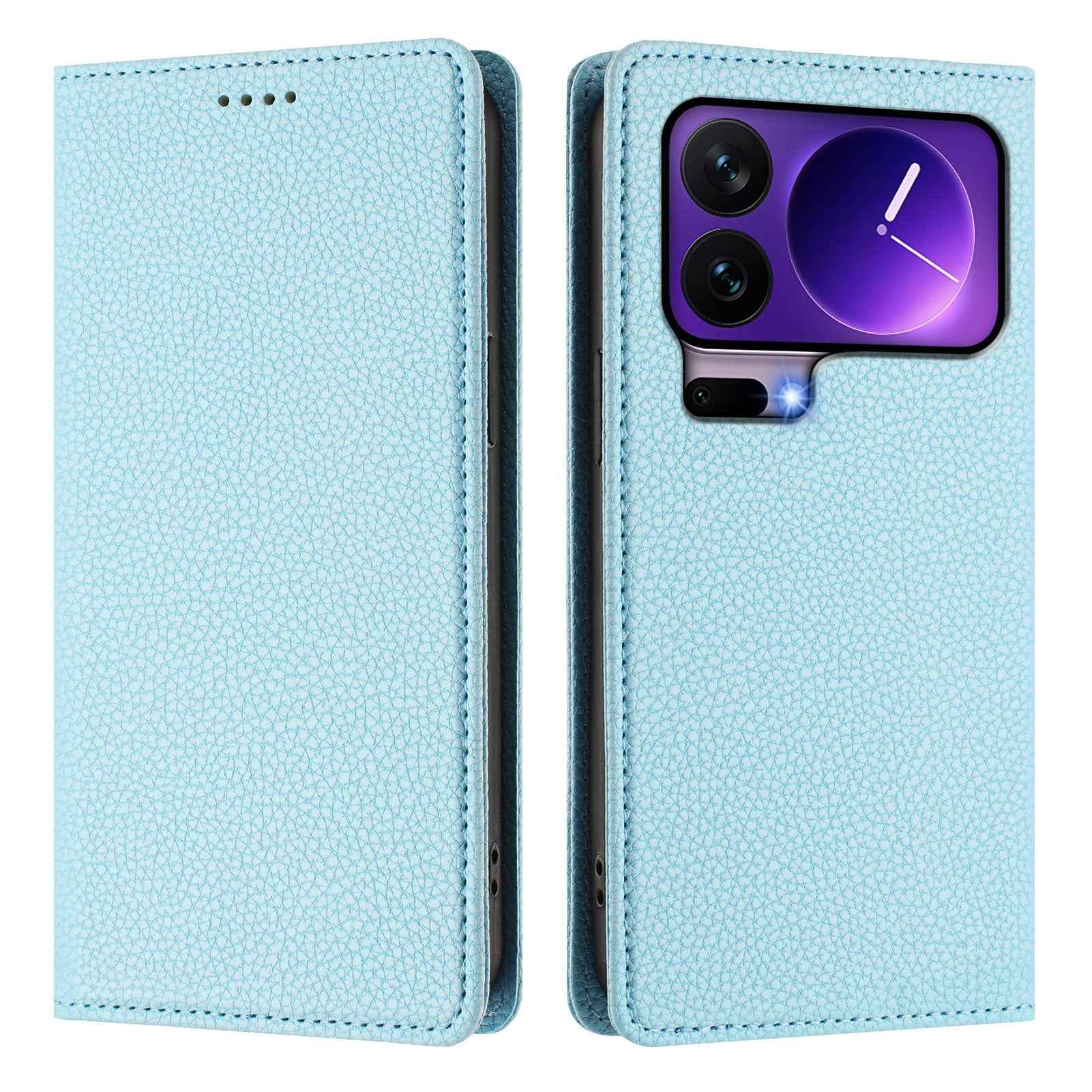 For Xiaomi 17 Pro Wallet Case RFID Blocking Litchi Texture Leather Mobile Cover - Baby Blue