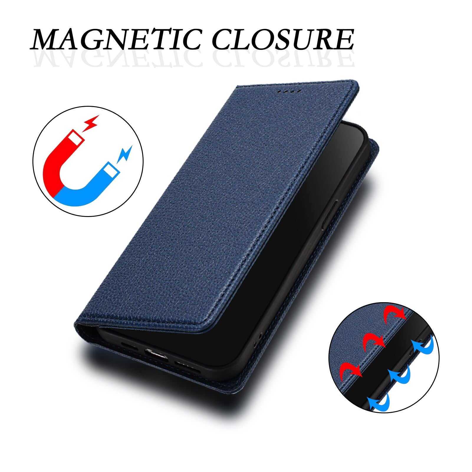 For Xiaomi 17 Pro Max Wallet Case RFID Blocking Litchi Texture Leather Mobile Cover - Dark Blue