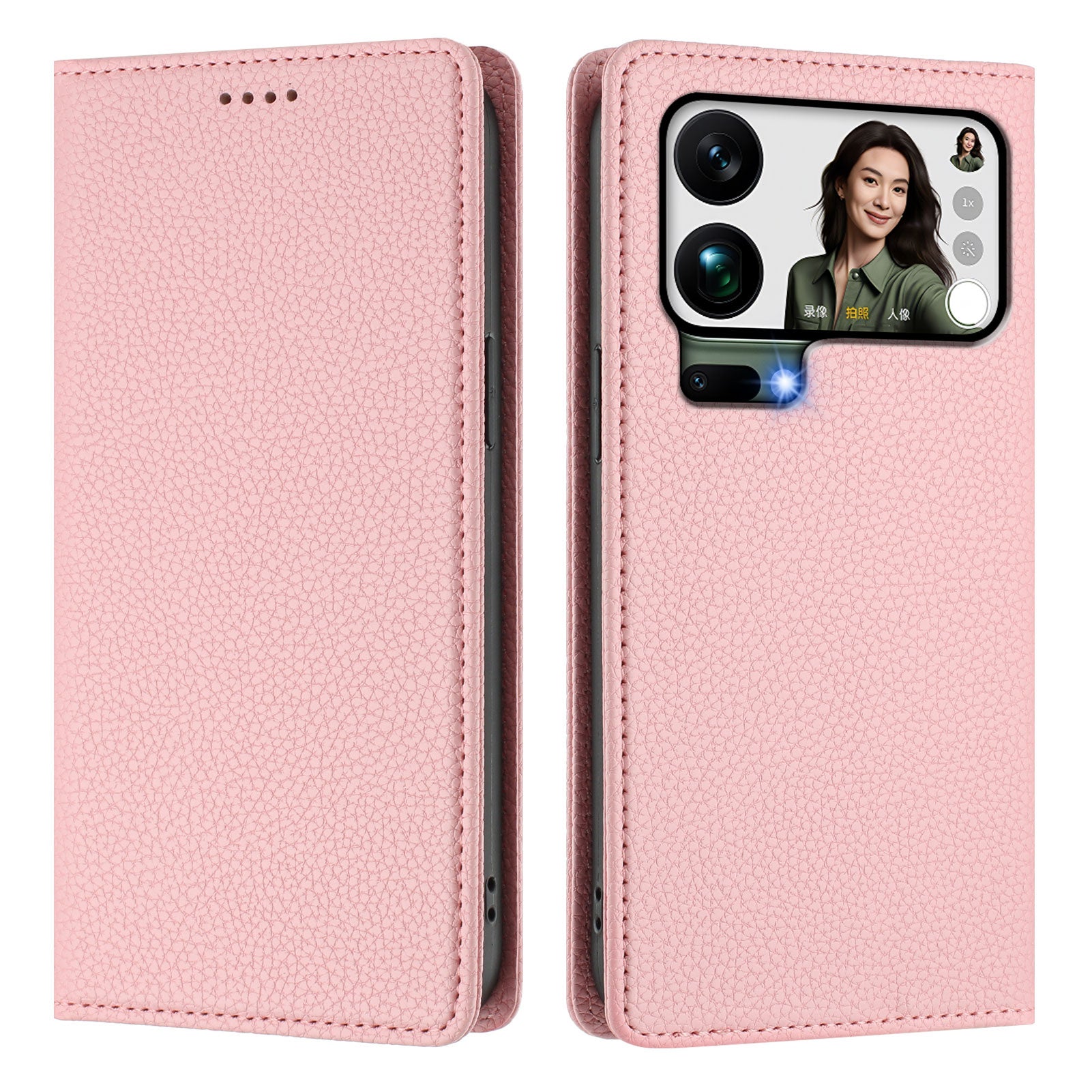 For Xiaomi 17 Pro Max Wallet Case RFID Blocking Litchi Texture Leather Mobile Cover - Pink