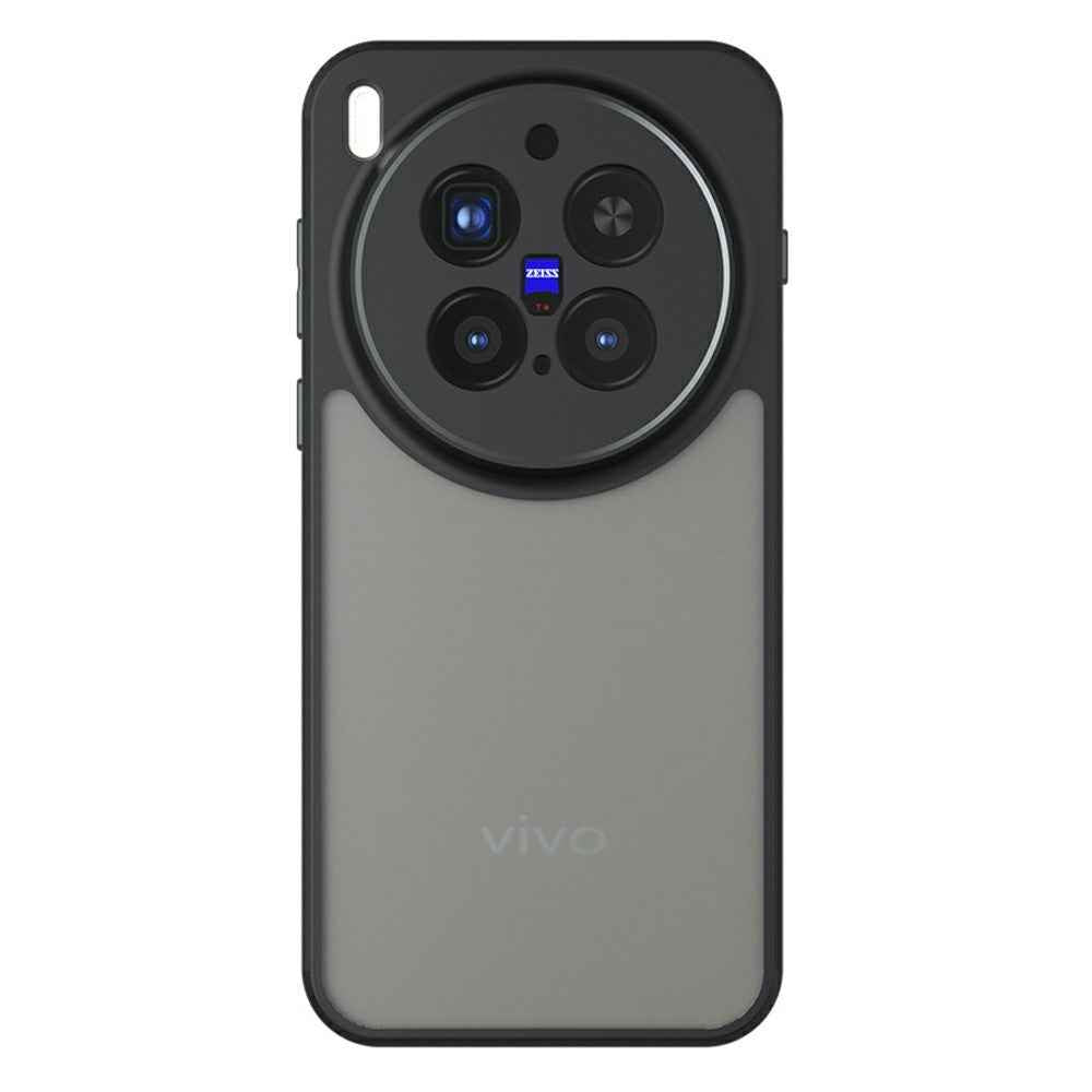 For vivo X300 Pro 5G Case Skin-Touch TPU + PC Matte Phone Back Cover, Transparent Black