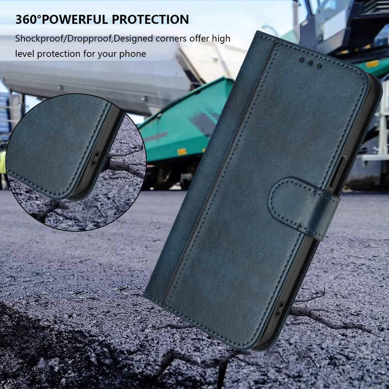 For Xiaomi 17 Pro Cases Wallet Stand Retro Texture Leather Phone Cover with Lanyard - Blue