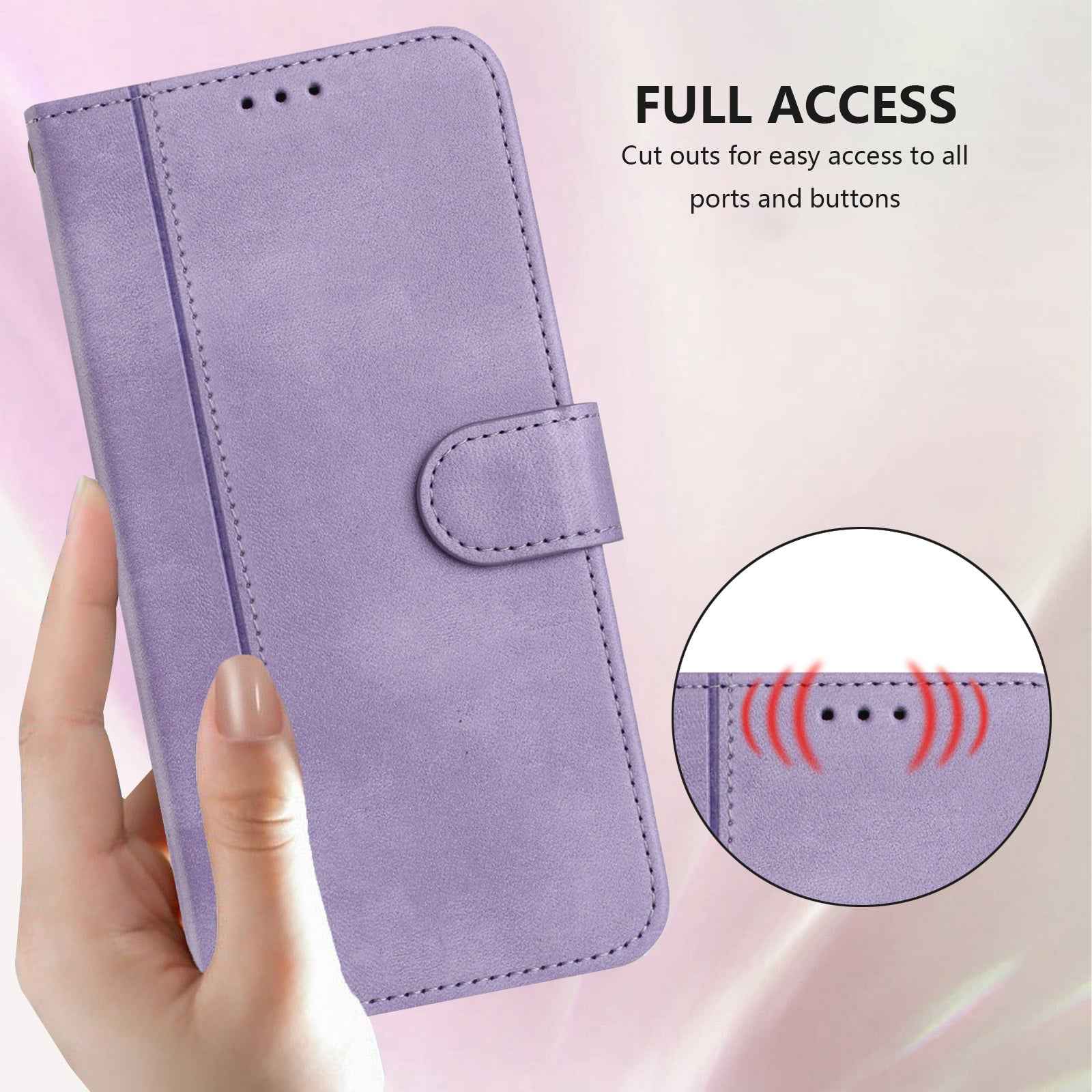 For Xiaomi 17 Pro Cases Wallet Stand Retro Texture Leather Phone Cover with Lanyard - Light Purple