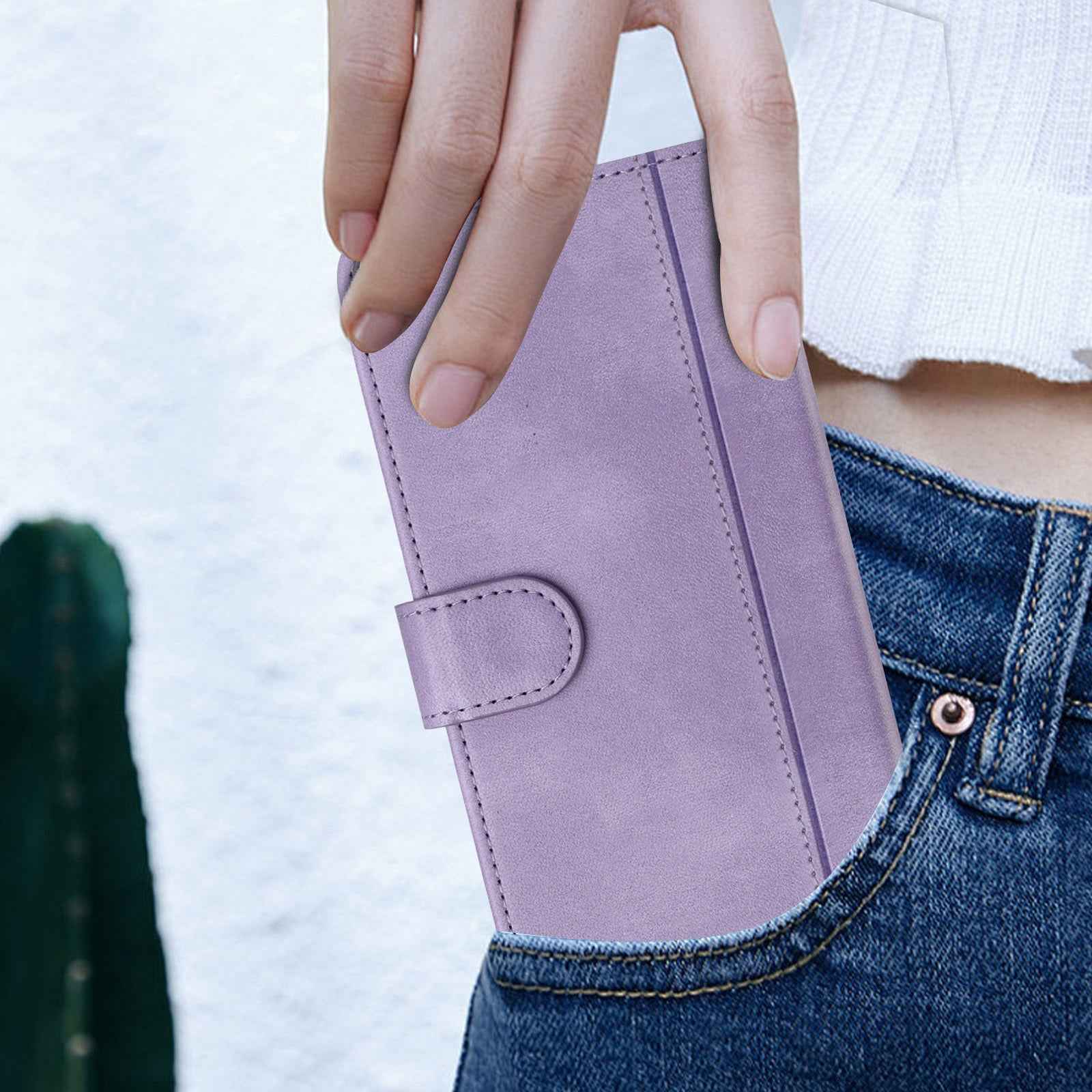 For Xiaomi 17 Pro Cases Wallet Stand Retro Texture Leather Phone Cover with Lanyard - Light Purple