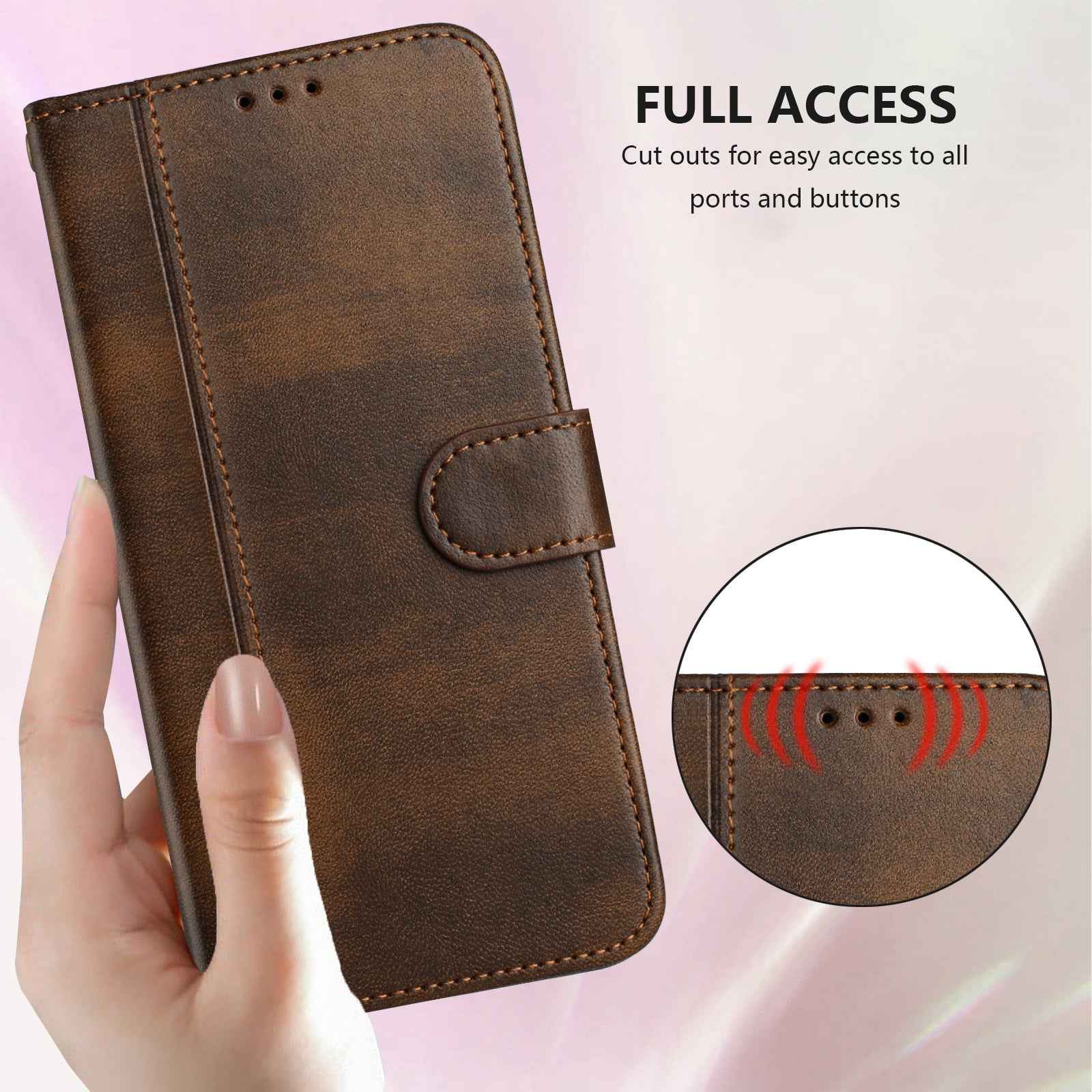 For Xiaomi 17 Pro Cases Wallet Stand Retro Texture Leather Phone Cover with Lanyard - Brown