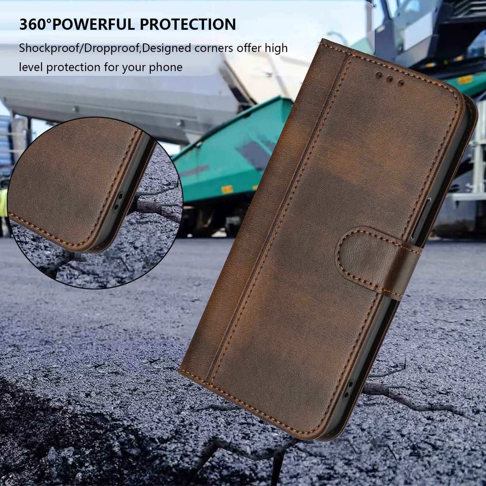 For Xiaomi 17 Pro Cases Wallet Stand Retro Texture Leather Phone Cover with Lanyard - Brown