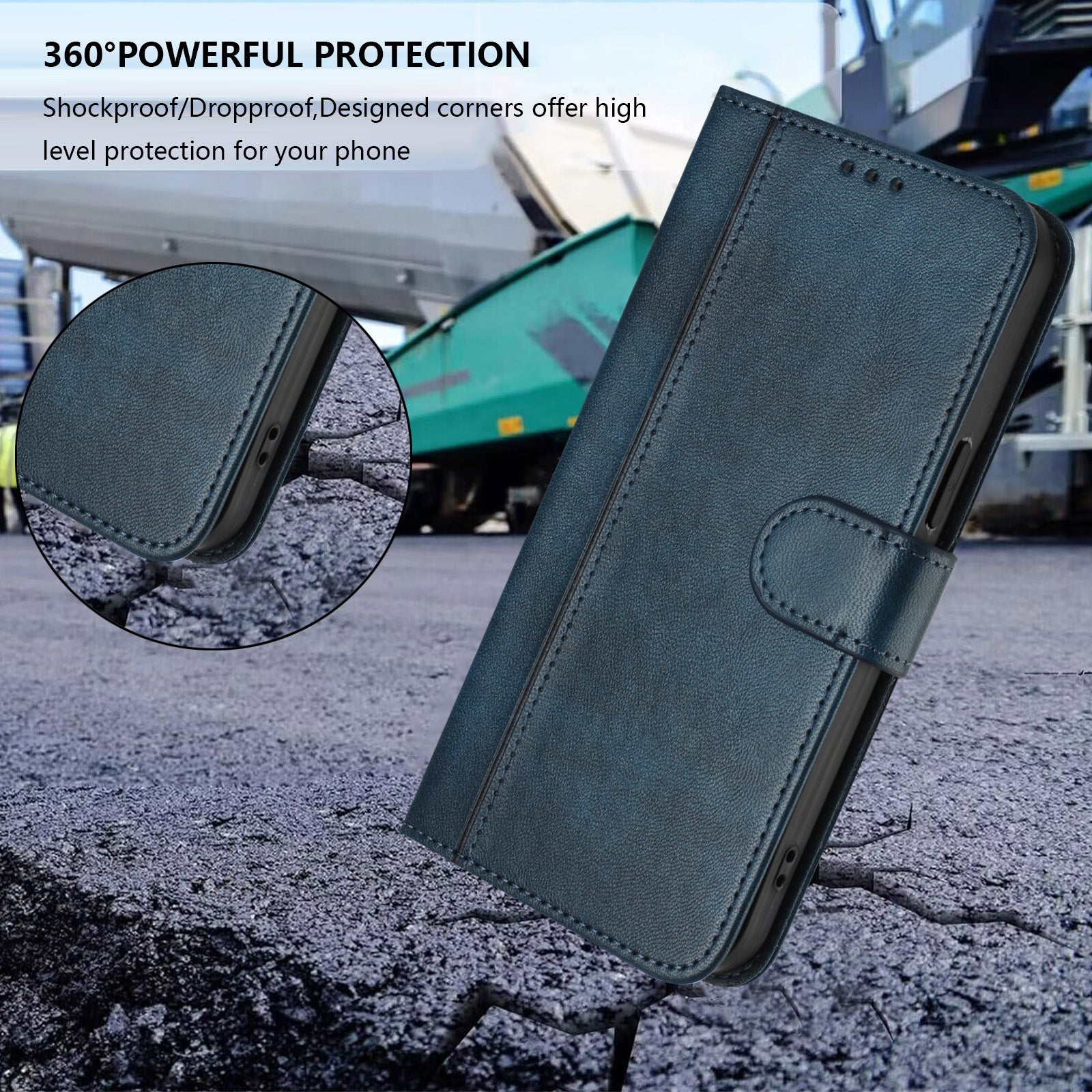 For Xiaomi 17 Pro Max Cases Wallet Stand Retro Texture Leather Phone Cover with Lanyard - Blue