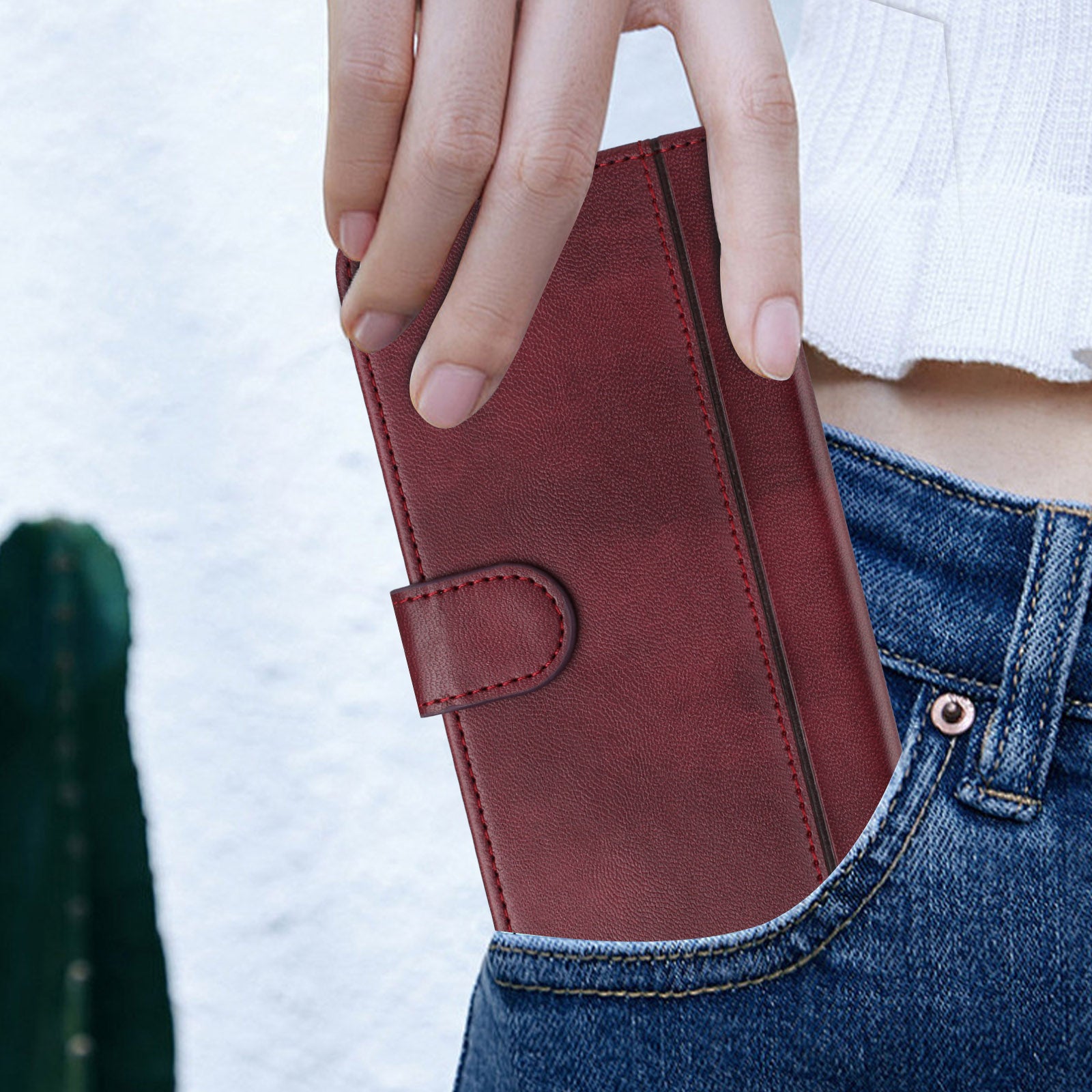 For Xiaomi 17 Pro Max Cases Wallet Stand Retro Texture Leather Phone Cover with Lanyard - Wine Red
