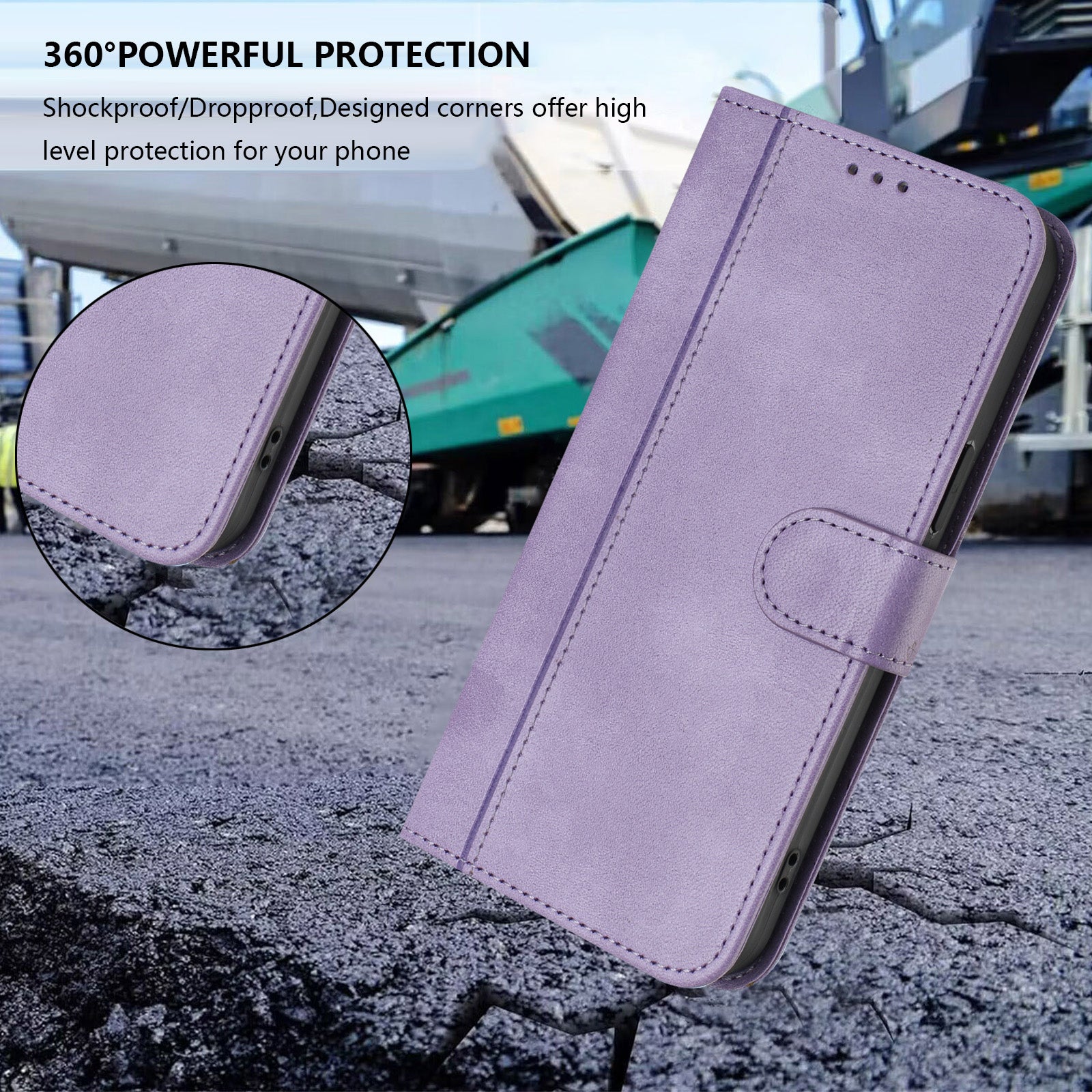 For Xiaomi 17 Pro Max Cases Wallet Stand Retro Texture Leather Phone Cover with Lanyard - Light Purple