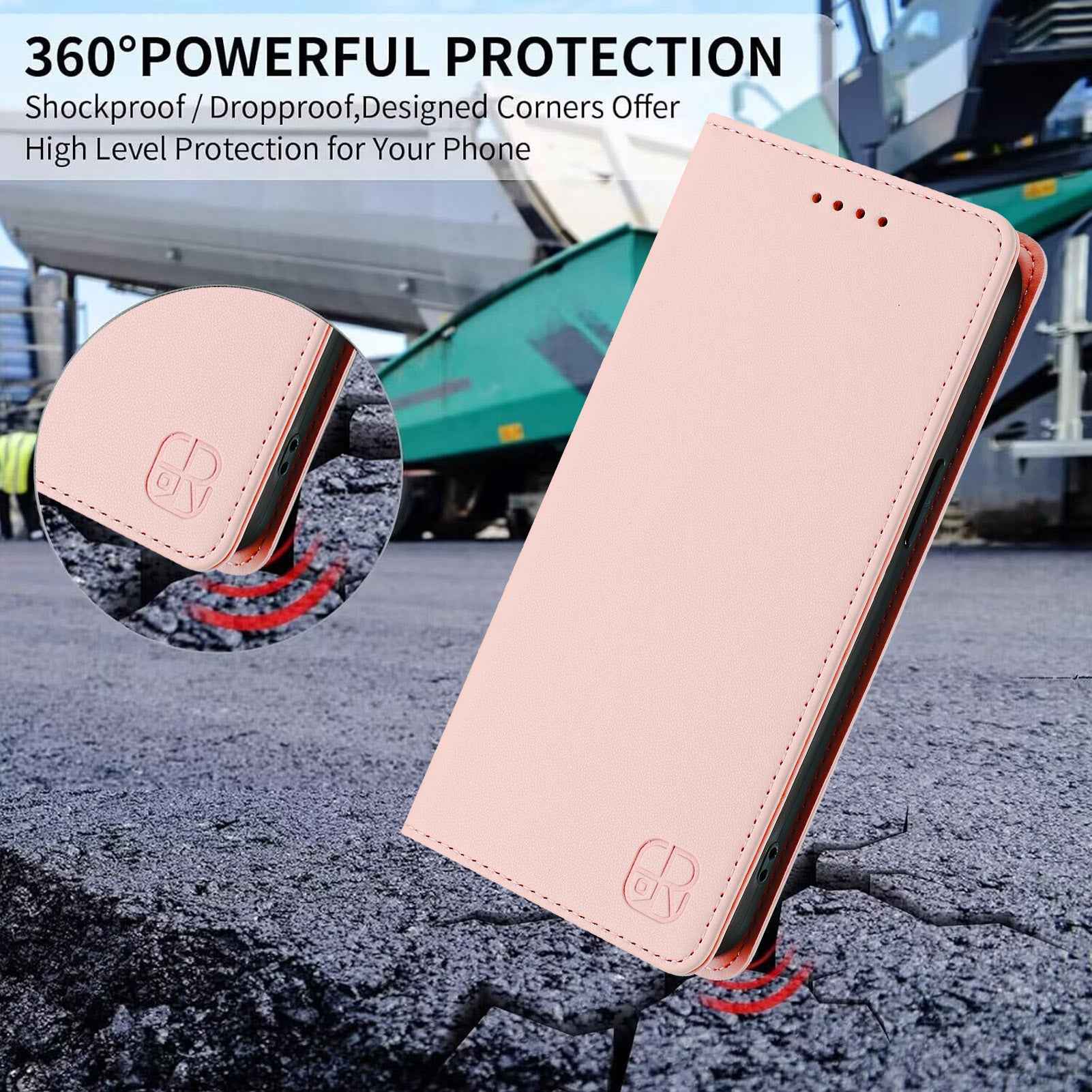 For Xiaomi 17 Pro Leather Case RINACASIS RC01 Phone Cover with RFID Blocking Wallet Stand - Pink