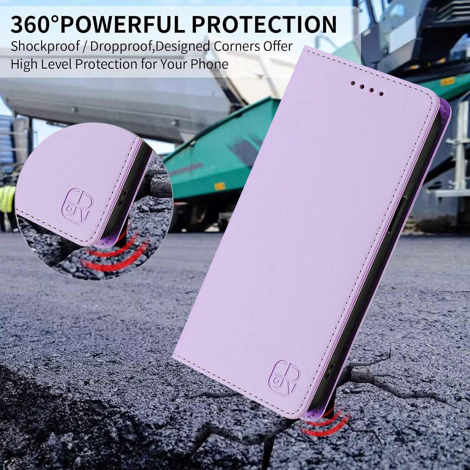 For Xiaomi 17 Pro Leather Case RINACASIS RC01 Phone Cover with RFID Blocking Wallet Stand - Light Purple
