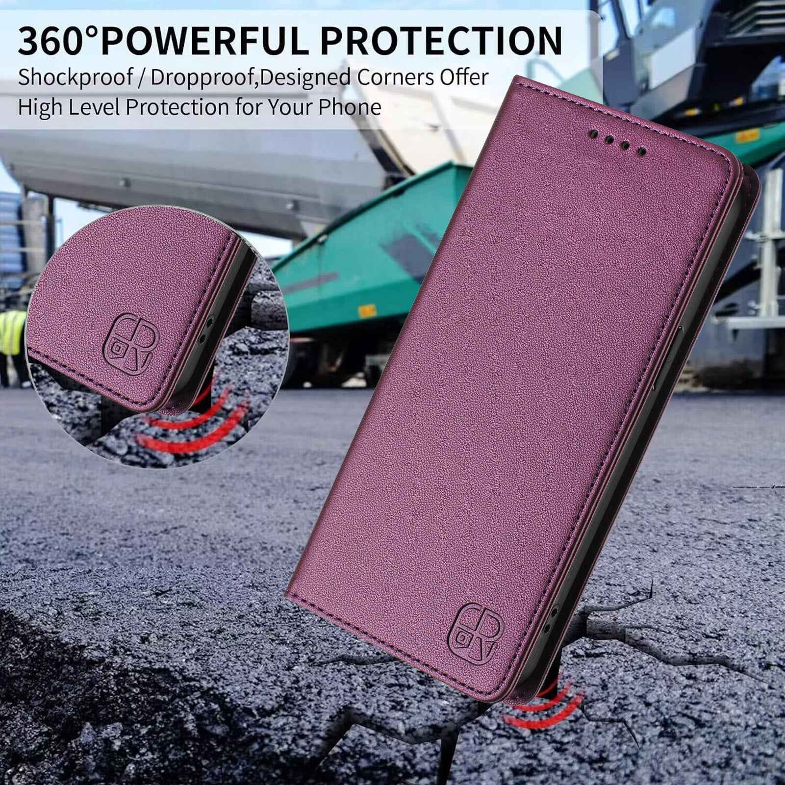 For Xiaomi 17 Pro Leather Case RINACASIS RC01 Phone Cover with RFID Blocking Wallet Stand - Violet