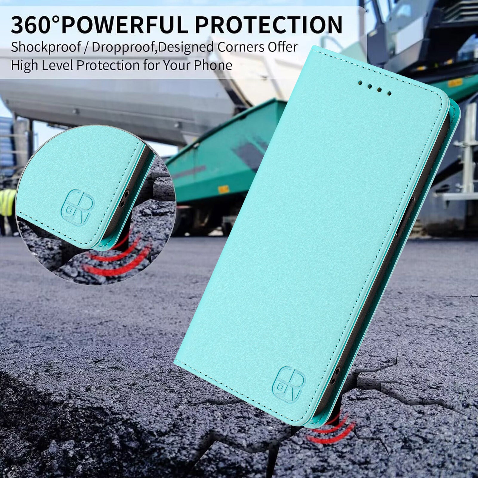 For Xiaomi 17 Pro Max Leather Case RINACASIS RC01 Phone Cover with RFID Blocking Wallet Stand - Mint Green