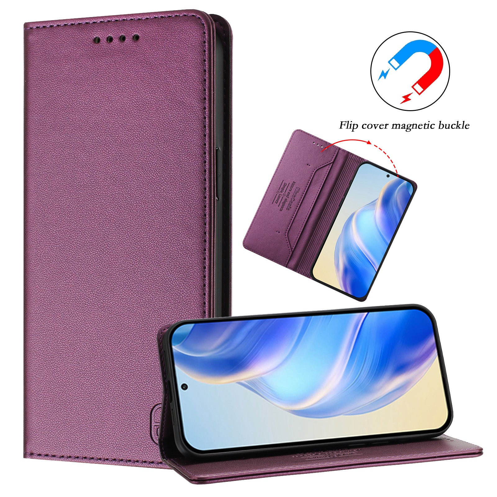 For Xiaomi 17 Pro Max Leather Case RINACASIS RC01 Phone Cover with RFID Blocking Wallet Stand - Violet