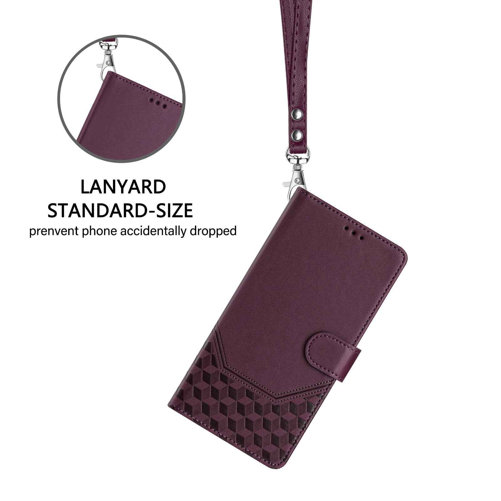 For Xiaomi 17 Pro Case Imprinted Honeycomb RFID Blocking Leather Phone Cover with Strap - Dark Purple