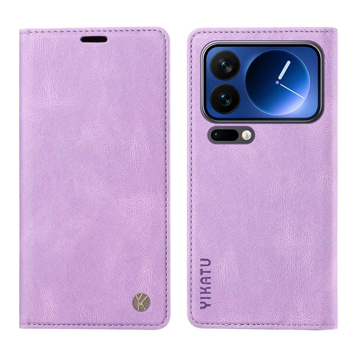 For Xiaomi 17 Pro Leather Cover YIKATU YK-004 Skin-Touch Wallet Phone Cases - Purple