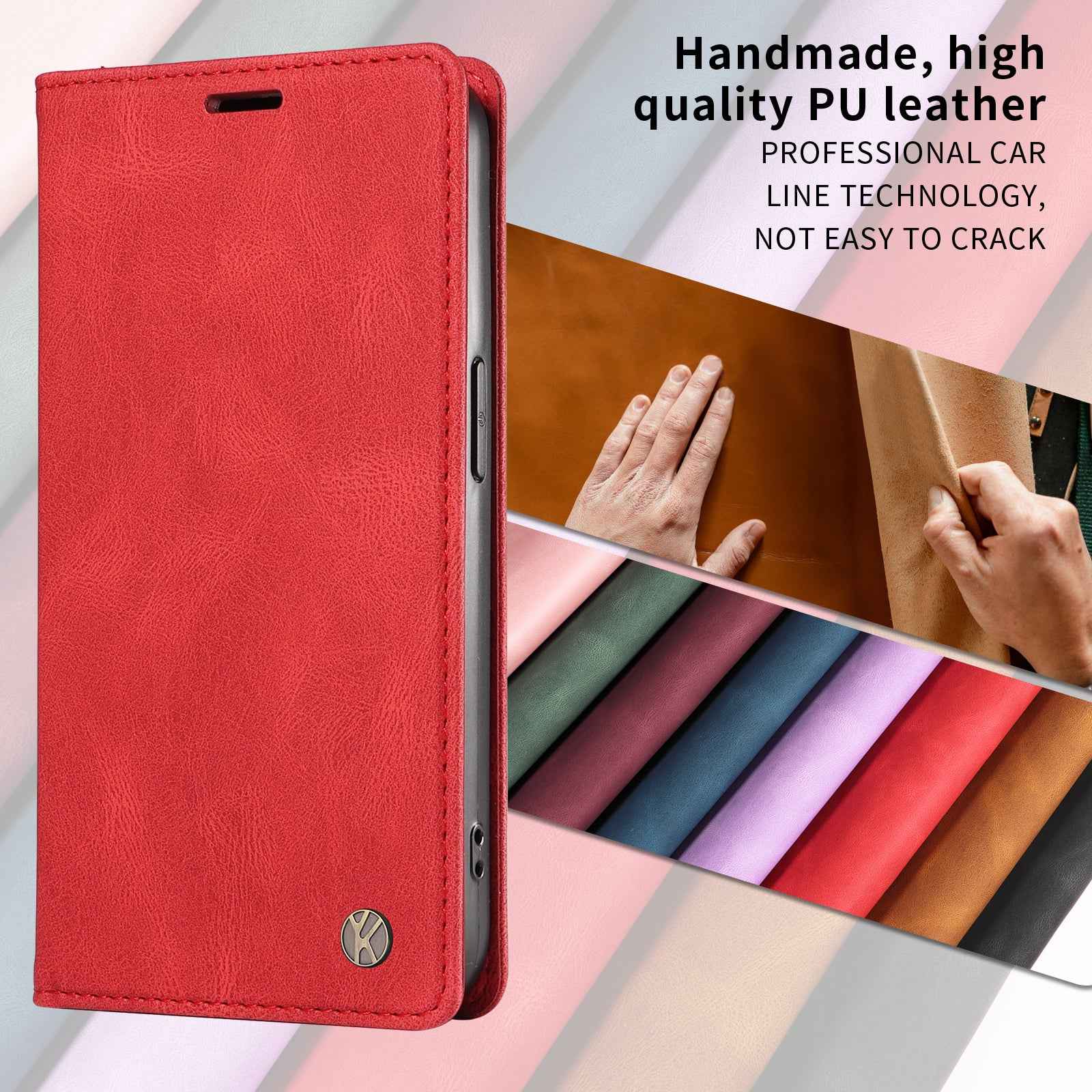 For Xiaomi 17 Pro Leather Cover YIKATU YK-004 Skin-Touch Wallet Phone Cases -  Red