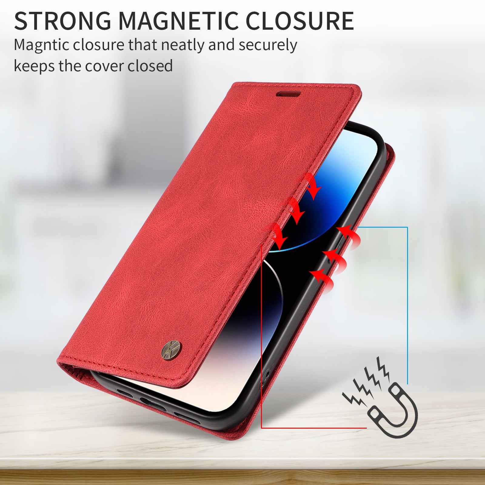 For Xiaomi 17 Pro Leather Cover YIKATU YK-004 Skin-Touch Wallet Phone Cases -  Red