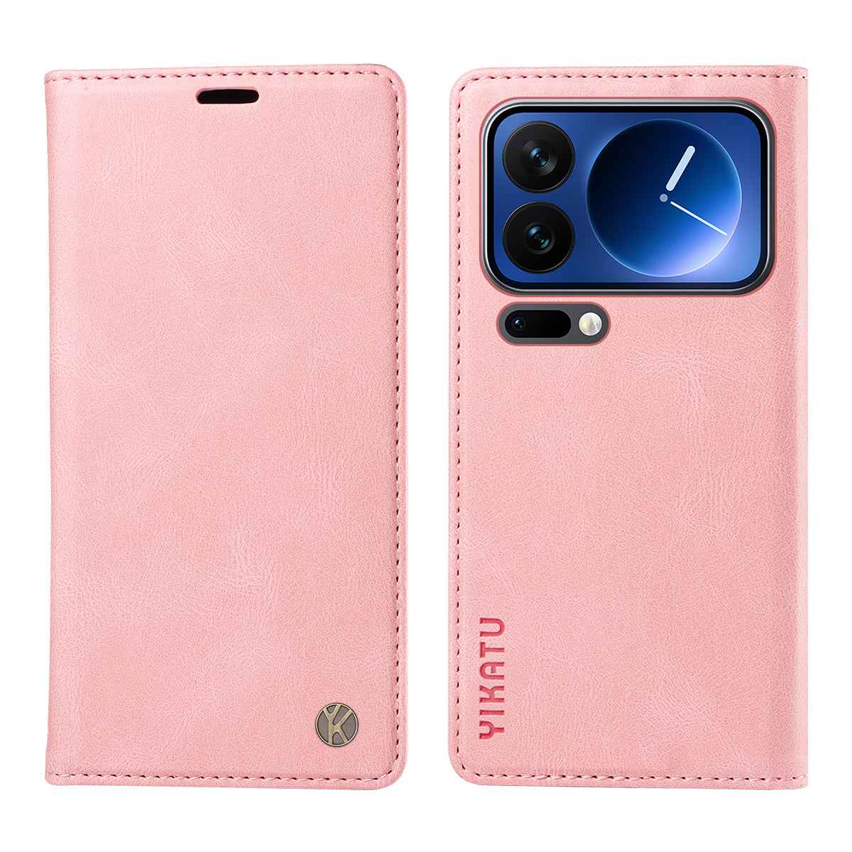 For Xiaomi 17 Pro Leather Cover YIKATU YK-004 Skin-Touch Wallet Phone Cases - Pink