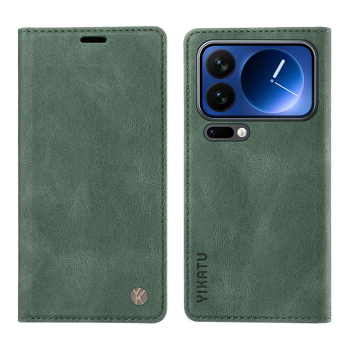 For Xiaomi 17 Pro Leather Cover YIKATU YK-004 Skin-Touch Wallet Phone Cases - Green