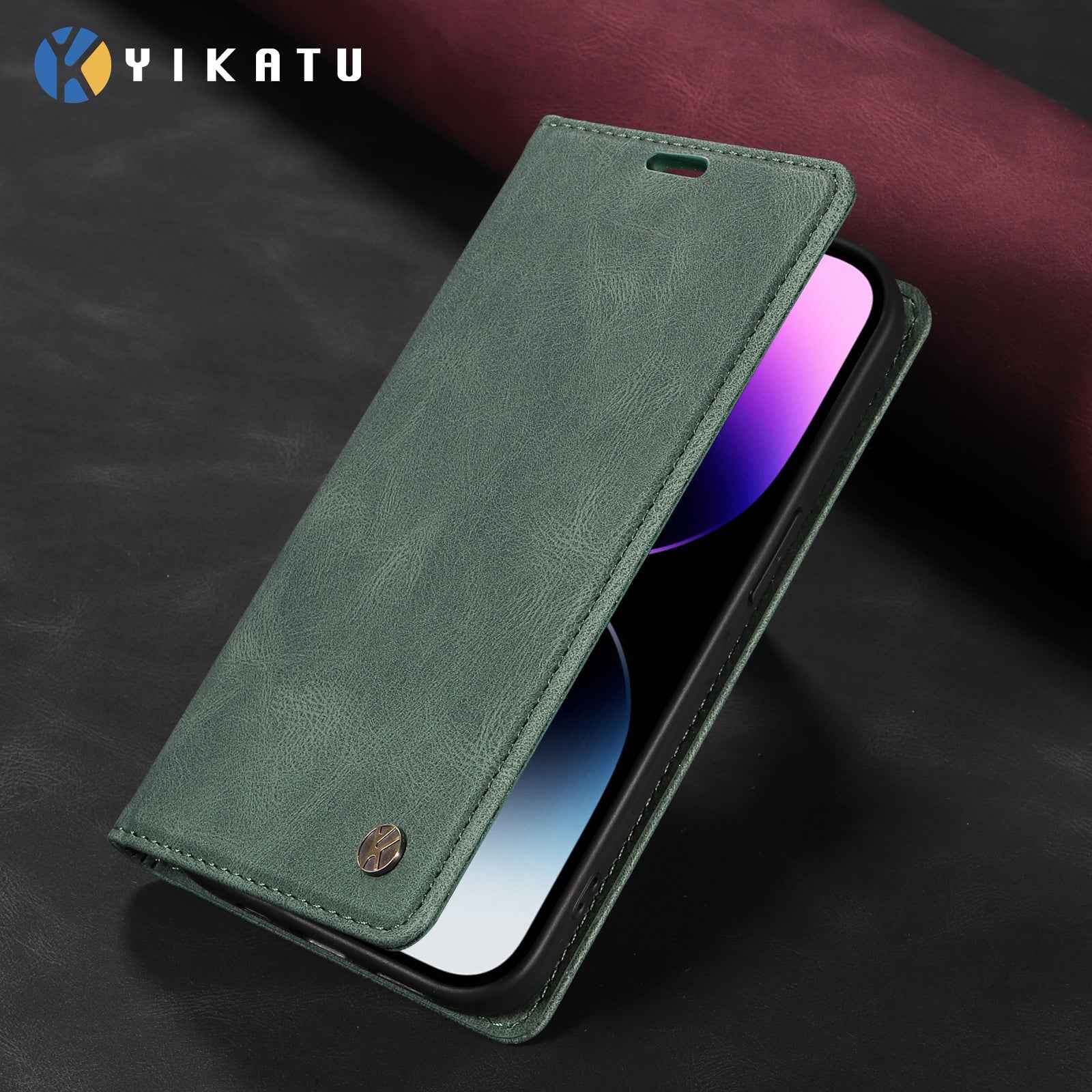 For Xiaomi 17 Pro Leather Cover YIKATU YK-004 Skin-Touch Wallet Phone Cases - Green