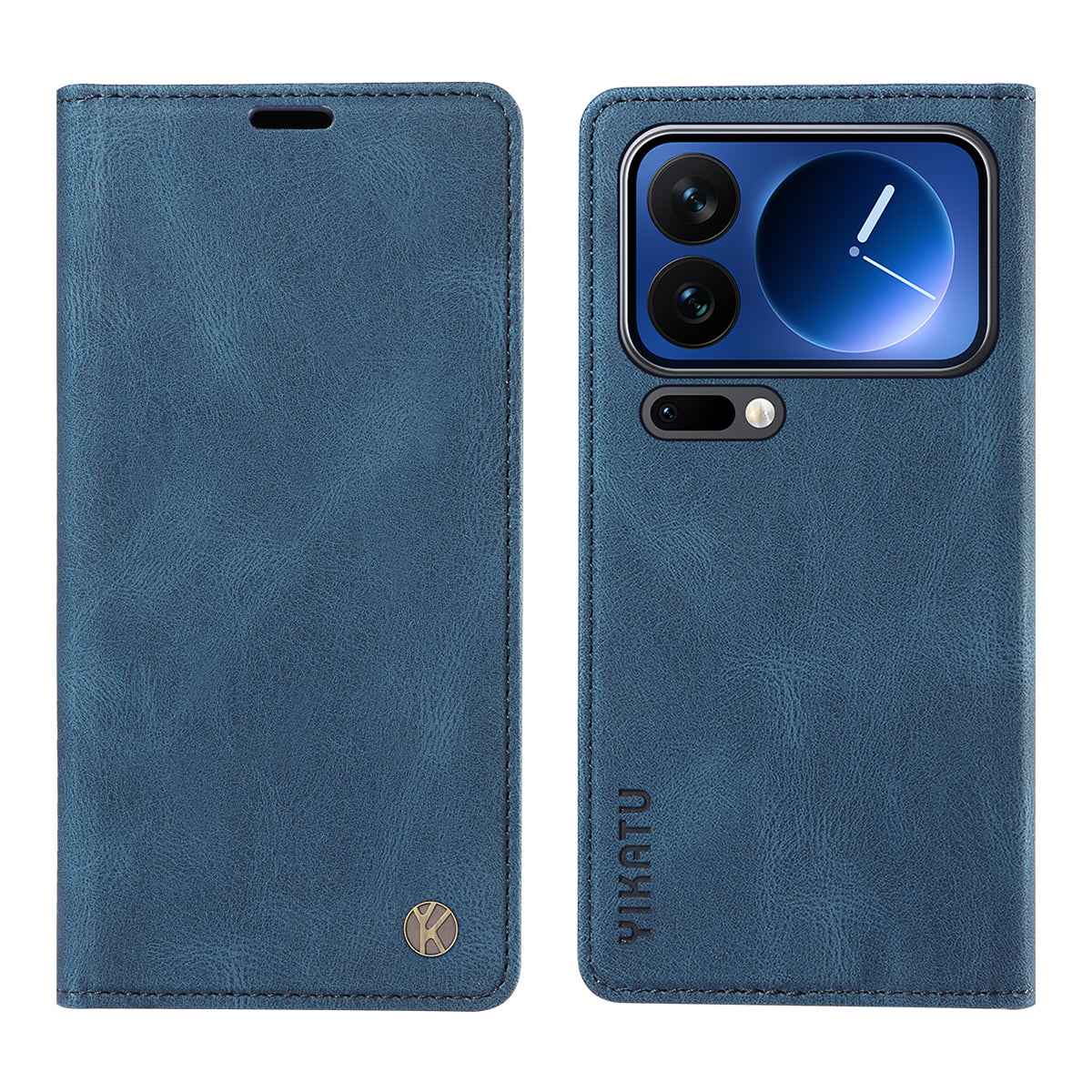 For Xiaomi 17 Pro Leather Cover YIKATU YK-004 Skin-Touch Wallet Phone Cases - Blue
