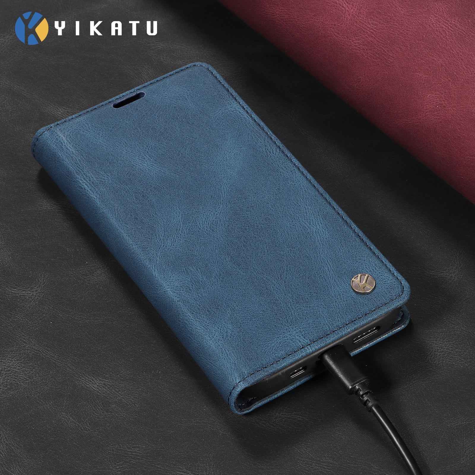 For Xiaomi 17 Pro Leather Cover YIKATU YK-004 Skin-Touch Wallet Phone Cases - Blue