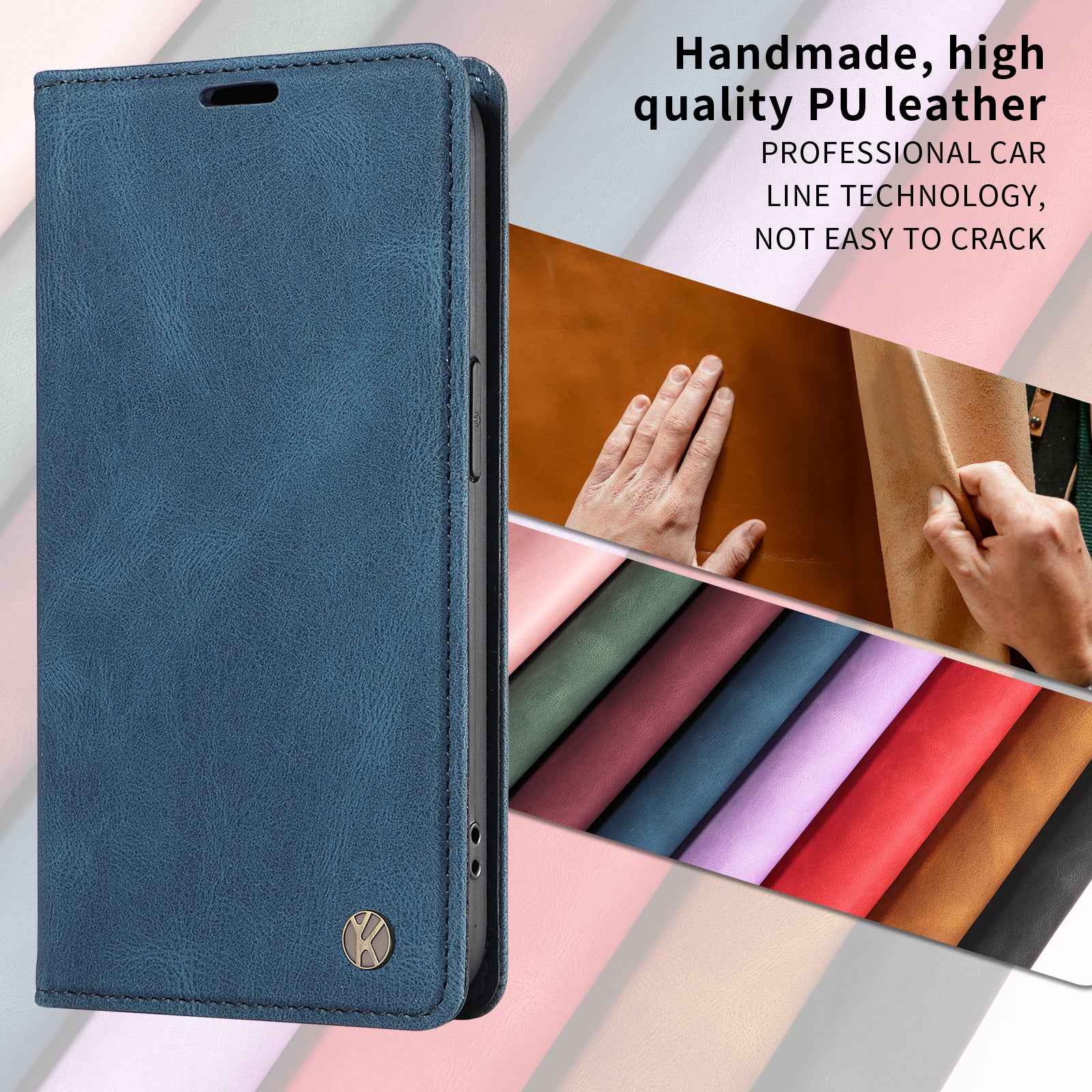 For Xiaomi 17 Pro Leather Cover YIKATU YK-004 Skin-Touch Wallet Phone Cases - Blue