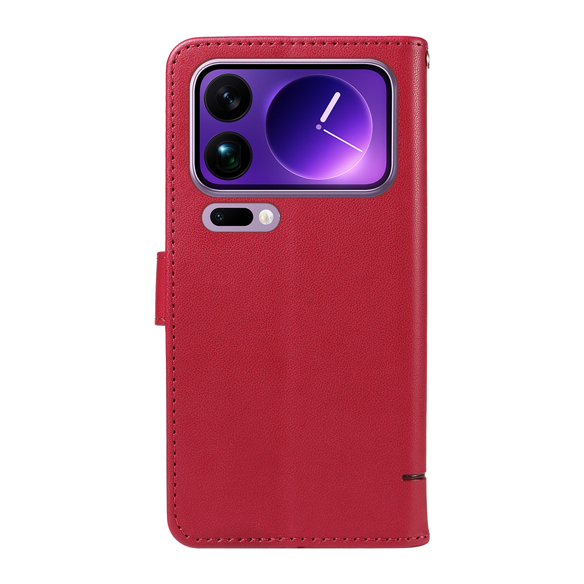 For Xiaomi 17 Pro Max Case Cat Pattern Imprint Leather Phone Cover with Wrist Strap - Red