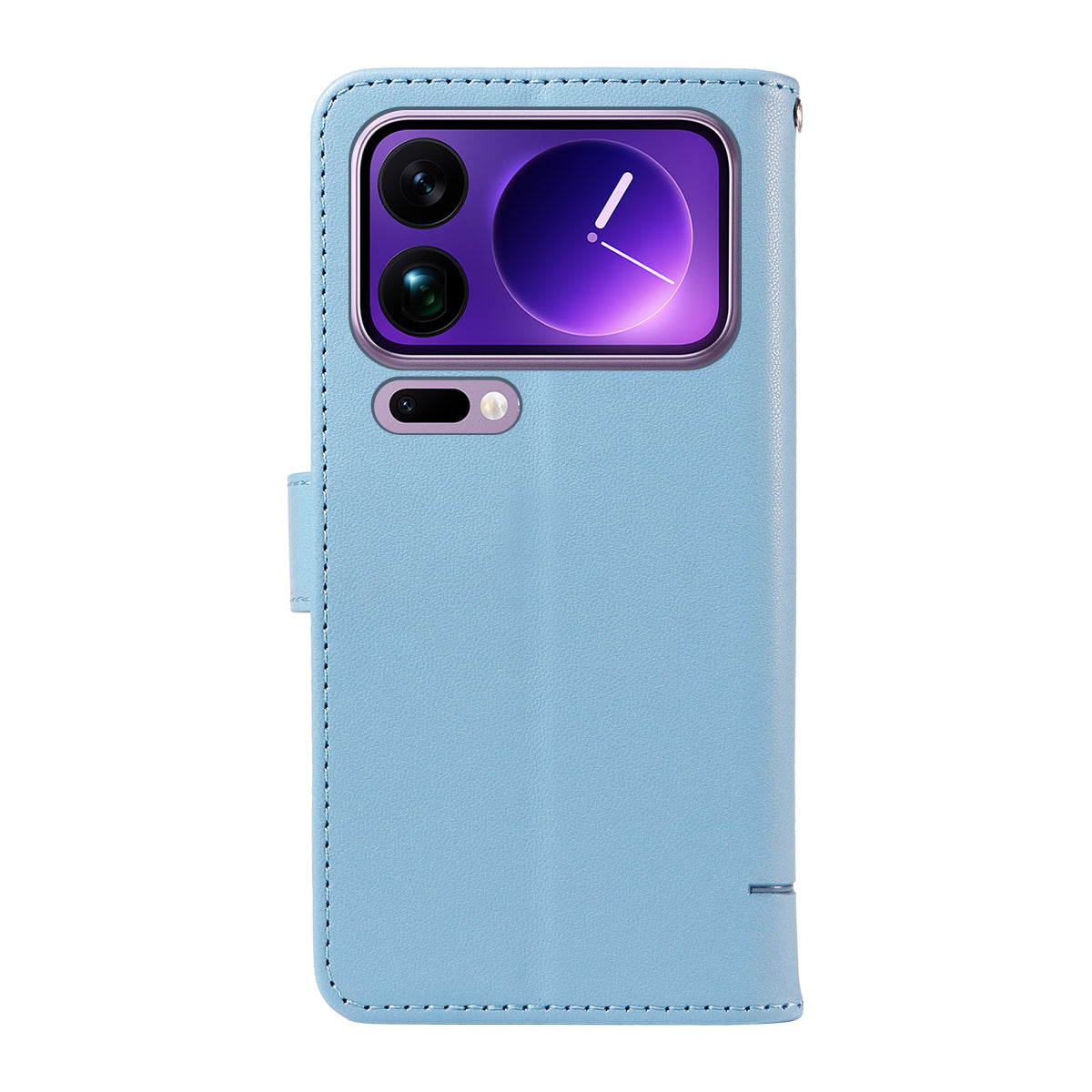 For Xiaomi 17 Pro Max Case Cat Pattern Imprint Leather Phone Cover with Wrist Strap - Sky Blue