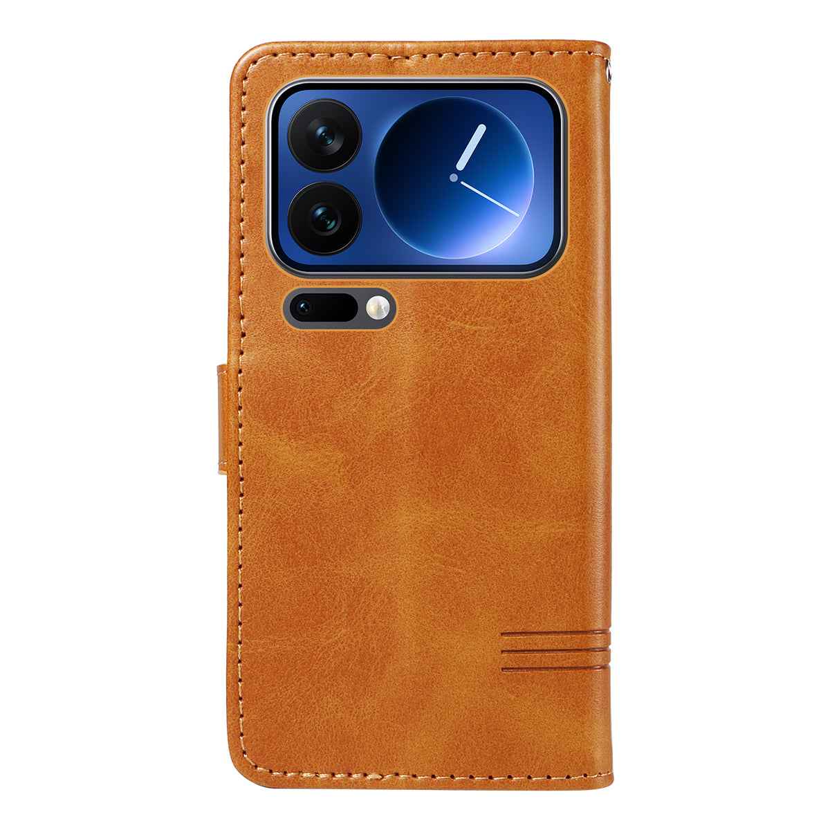 For Xiaomi 17 Pro Wallet Case T-Shape Lines Leather Phone Cover Stand - Brown