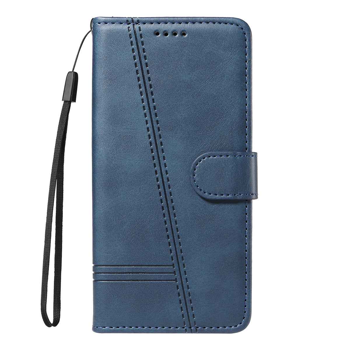 For Xiaomi 17 Pro Wallet Case T-Shape Lines Leather Phone Cover Stand - Blue