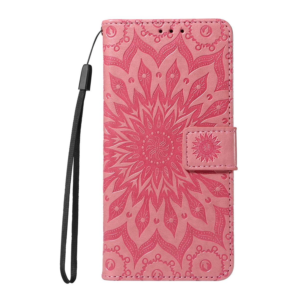 For Xiaomi 17 Pro Max Leather Wallet Case Sunflower Imprinted Phone Cover - Pink
