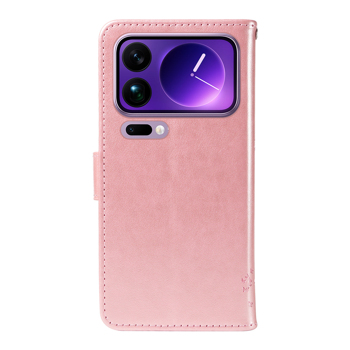For Xiaomi 17 Pro Max Phone Case with Stand Cat Tree Pattern Leather Wallet Mobile Cover - Rose Gold