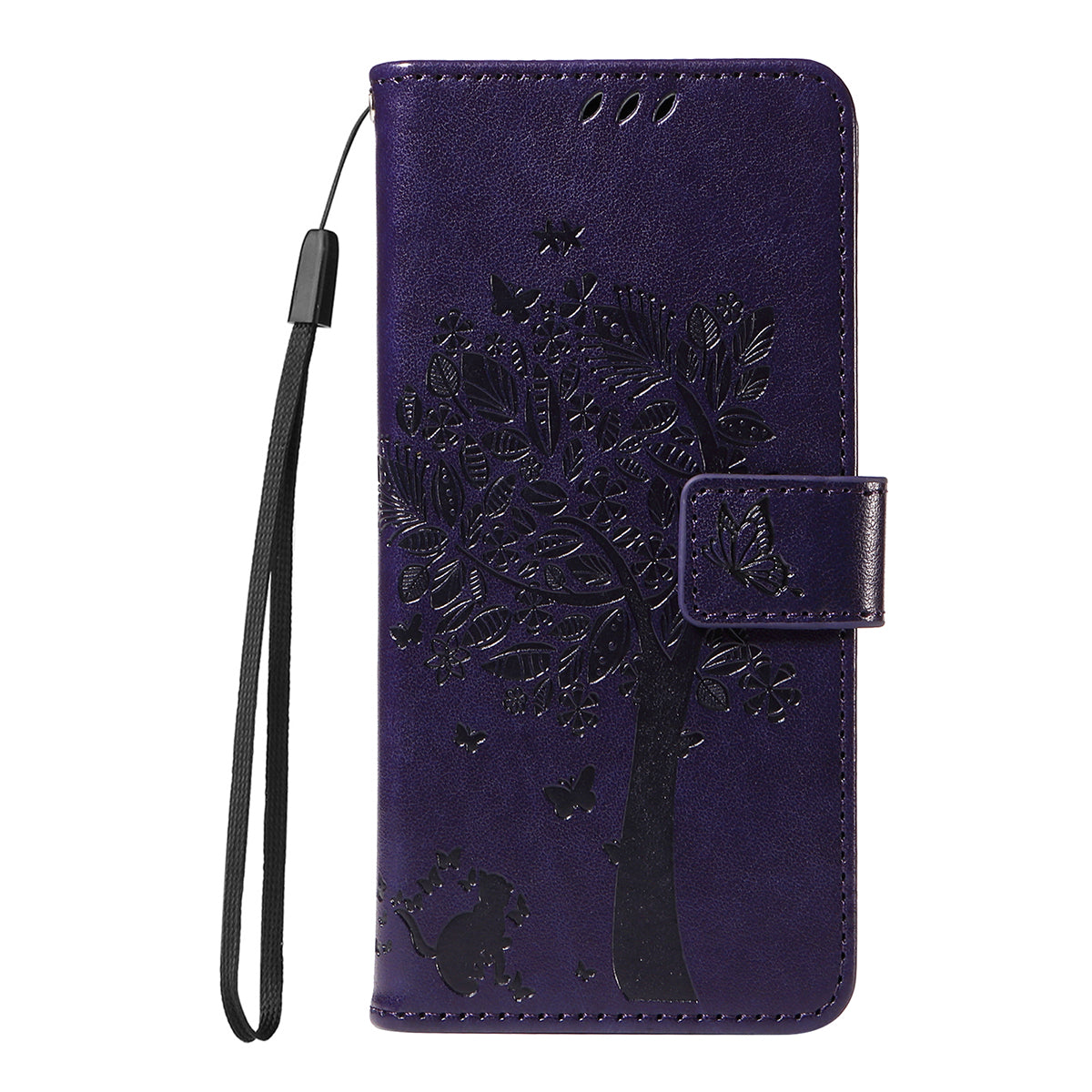 For Xiaomi 17 Pro Max Phone Case with Stand Cat Tree Pattern Leather Wallet Mobile Cover - Purple