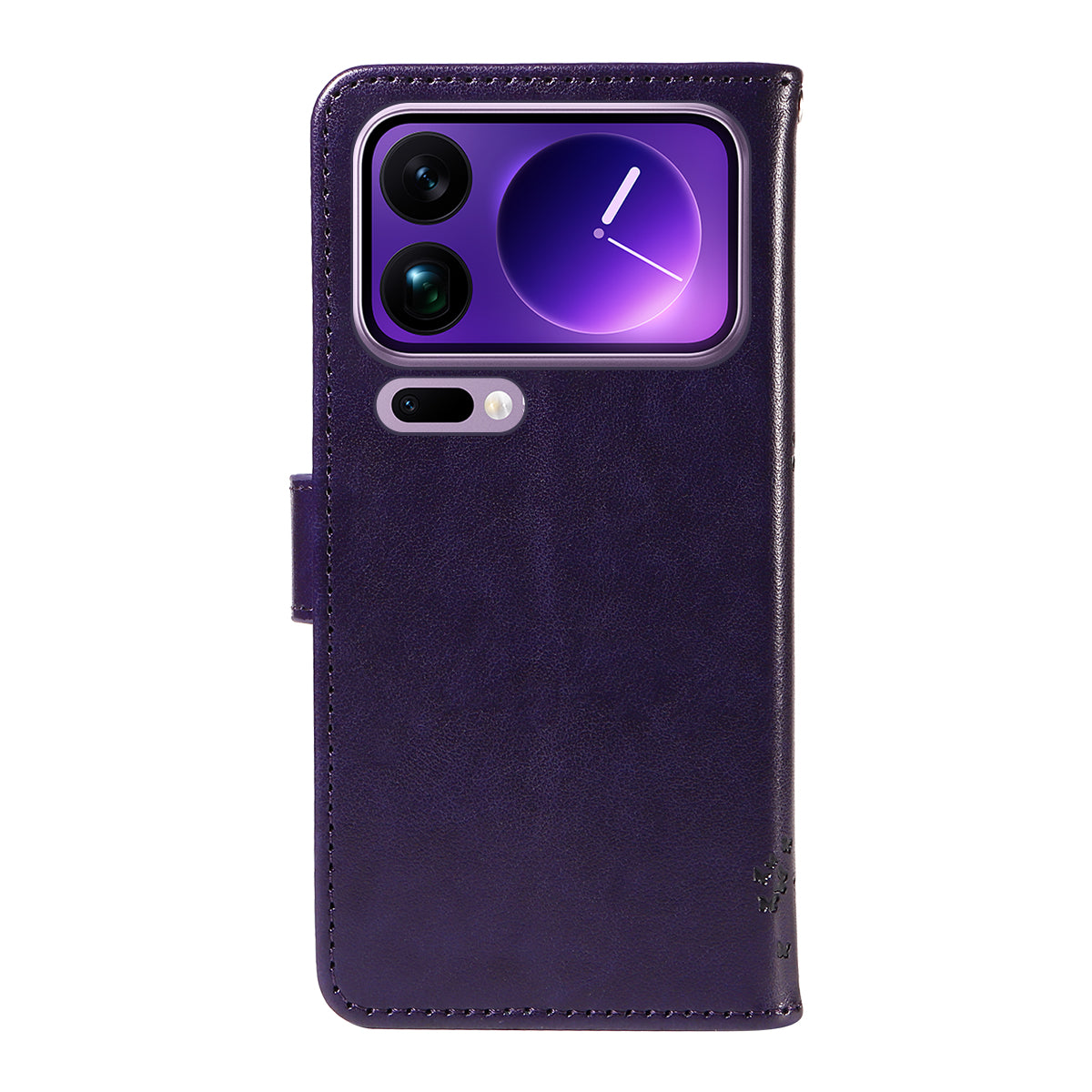 For Xiaomi 17 Pro Max Phone Case with Stand Cat Tree Pattern Leather Wallet Mobile Cover - Purple