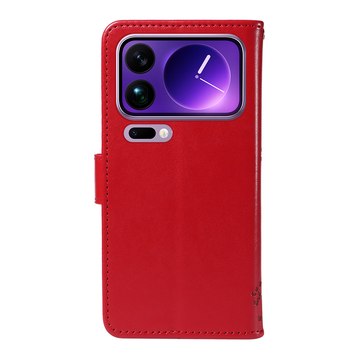 For Xiaomi 17 Pro Max Phone Case with Stand Cat Tree Pattern Leather Wallet Mobile Cover - Red