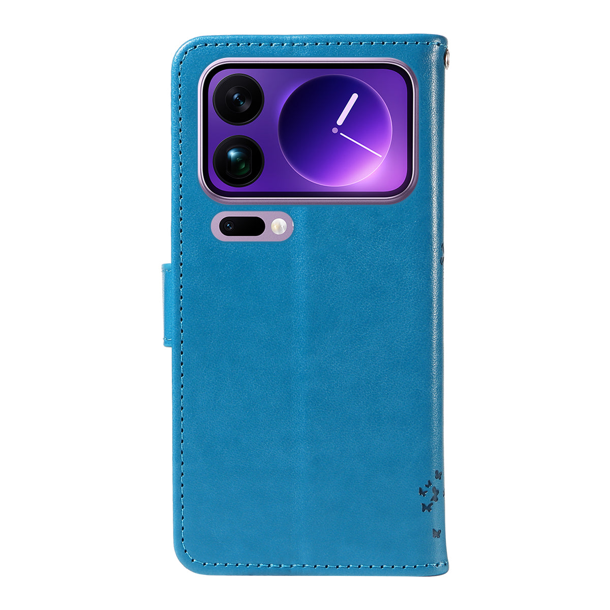 For Xiaomi 17 Pro Max Phone Case with Stand Cat Tree Pattern Leather Wallet Mobile Cover - Blue