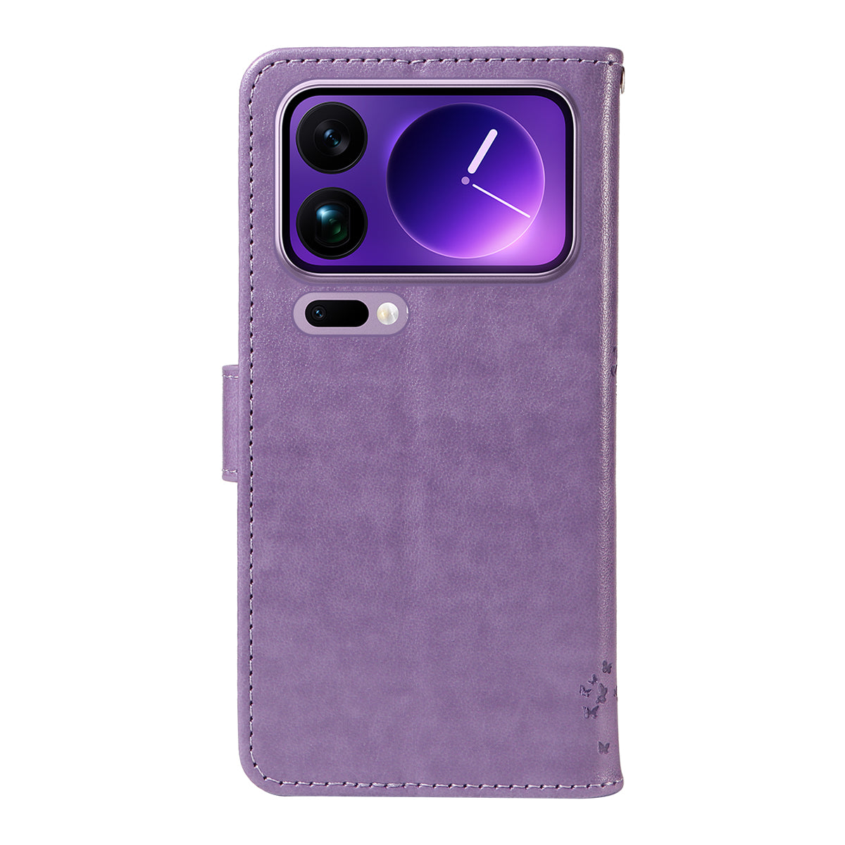 For Xiaomi 17 Pro Max Phone Case with Stand Cat Tree Pattern Leather Wallet Mobile Cover -  Light Purple