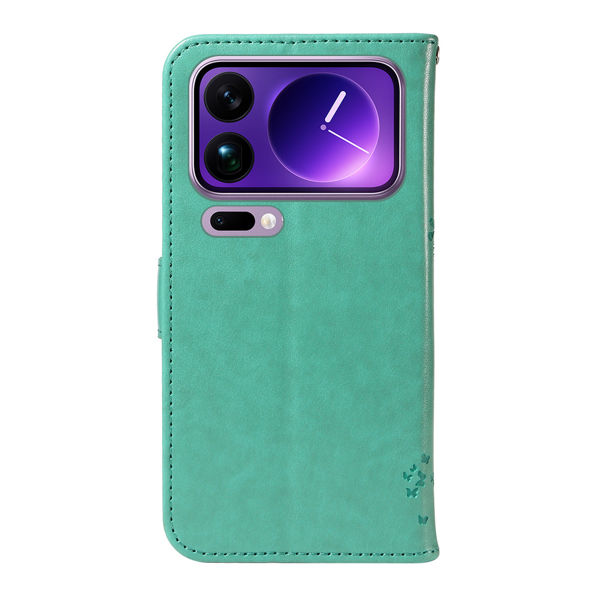 For Xiaomi 17 Pro Max Phone Case with Stand Cat Tree Pattern Leather Wallet Mobile Cover - Green